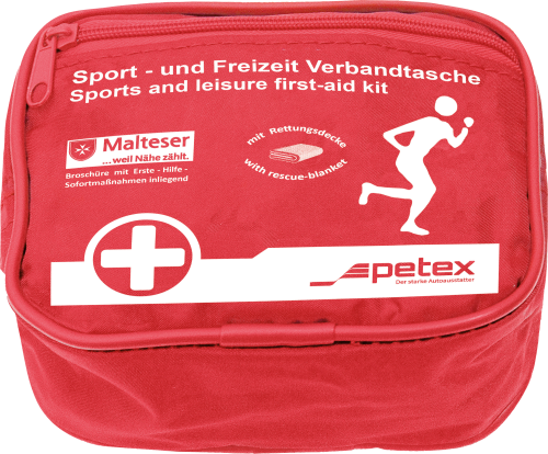 Petex Sport- und Freizeit Verbandtasche rot inklusive Rettungsdecke - Erste Hilfe & Pannen-Zubehör