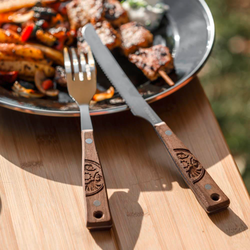 Petromax Campingbesteck aus Walnussholz 5-tlg. - Campingbesteck