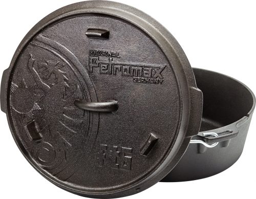 Petromax Dutch Oven Feuertopf 5,5 Liter mit Deckel und planer Boden - Camping-Töpfe