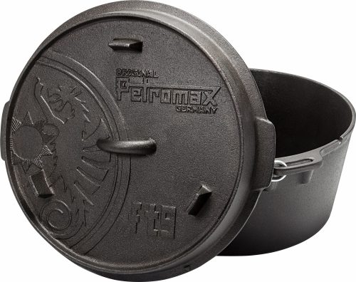 Petromax Dutch Oven Feuertopf 7,5 Liter mit Deckel und planer Boden - Camping-Töpfe