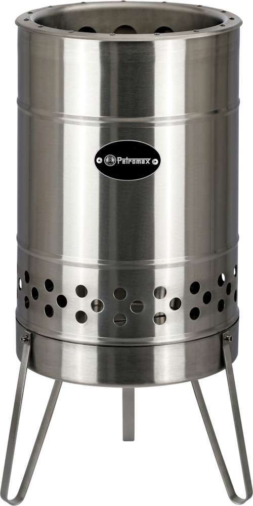 Petromax Pyron Feuertonne Stabiler Edelstahlkorpus mit Belüftungssystem - Feuerschalen und -Körbe