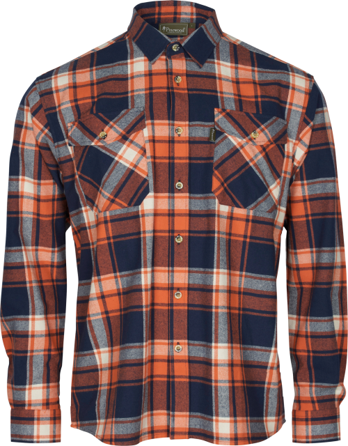 Pinewood Härjedalen Herren Flanellhemd orange 5XL - Herrenshirts, -hemden & -pullover