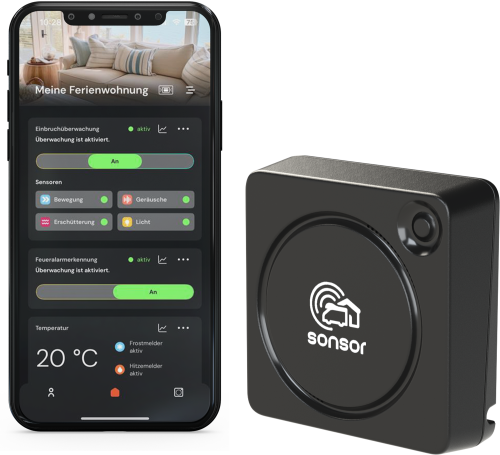 Pironex sonsor Alarmsystem mit WLAN in schwarz - Überwachungssysteme & Alarmanlagen