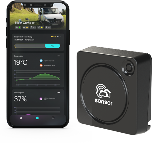 Pironex sonsor mobiles Alarmsystem mit GPS, LTE und WLAN in schwarz - Überwachungssysteme & Alarmanlagen