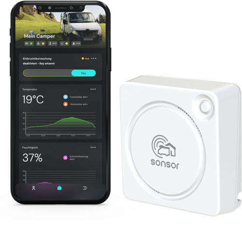 Pironex sonsor mobiles Alarmsystem mit GPS, LTE und WLAN in weiß - Überwachungssysteme & Alarmanlagen