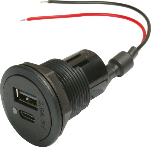 Power USB-C/A Doppelsteckdose EV 12-24V - 12 / 24 V Einbausteckdosen von ProCar