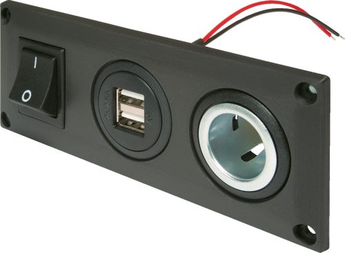 Pro Car Einbausteckdose mit USB-A Doppelsteckdose - 12 / 24 V Einbausteckdosen von ProCar