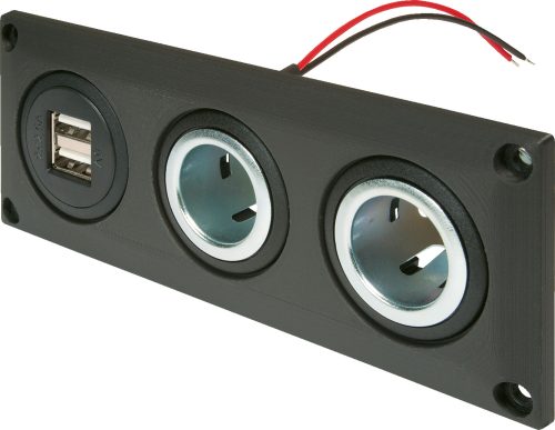 Pro Car Einbausteckdose mit USB-A Doppelsteckdose - 12 / 24 V Einbausteckdosen von ProCar