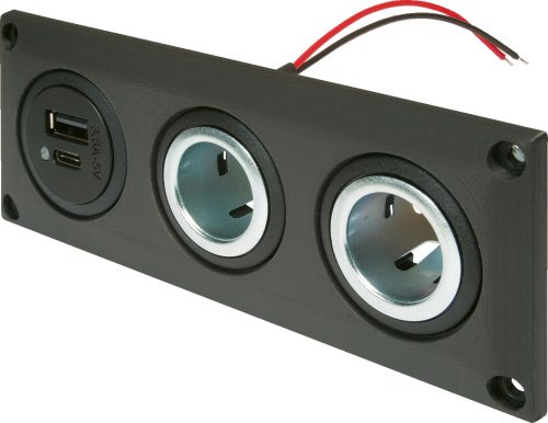 Pro Car Einbausteckdose mit USB-C/A Doppelsteckdose - 12 / 24 V Einbausteckdosen von ProCar