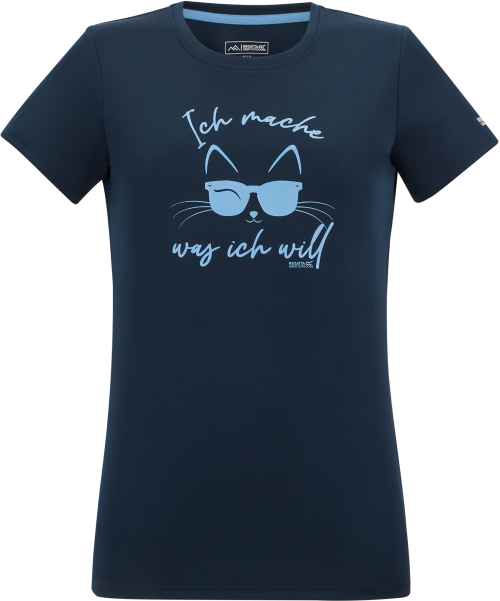 Regatta Fingal Slogan Damen Funktionsshirt dunkelblau 36 - Damenshirts, -blusen & -pullover