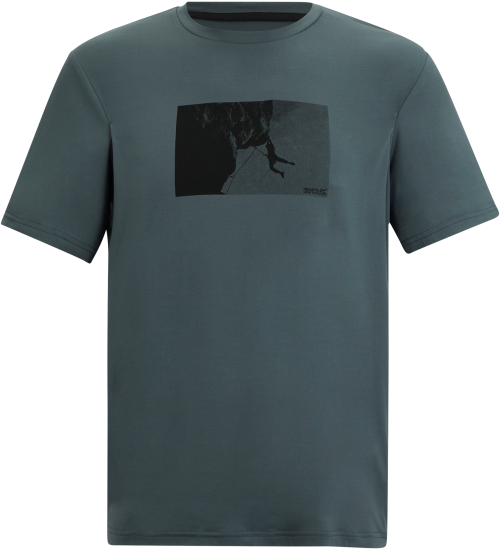 Regatta Fingal Stretch Herren Funktionsshirt mit Grafikdruck dunkelgrau M - Herrenshirts, -hemden & -pullover