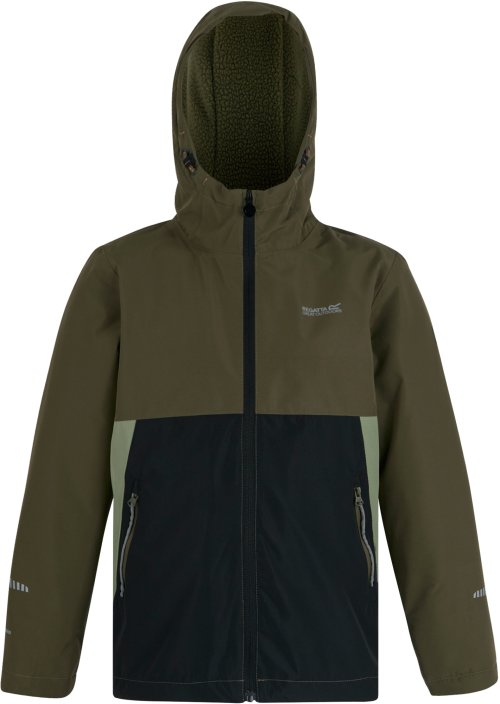 Regatta Hillain Kinder gefütterte Regenjacke olive 152 - Kinderjacken