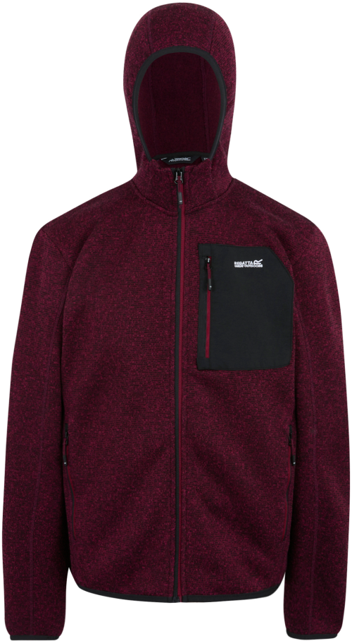 Regatta Hooded Newhill Herren Fleecejacke dunkelrot XXXL - Herrenjacken