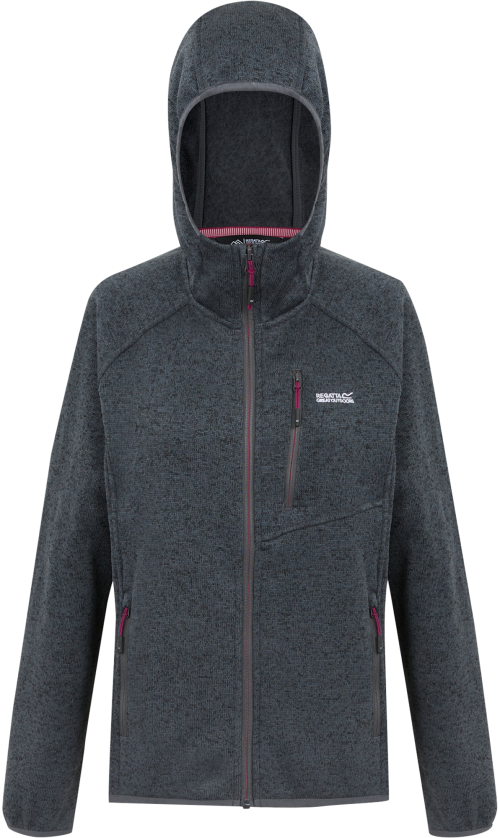 Regatta Newhill II Damen Fleecejacke mit Kapuze dunkelgrau 40 - Damenjacken