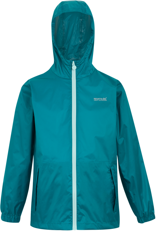 Regatta Pack-It III Kinder Regenjacke dunkelgrün 128 - Kinderjacken