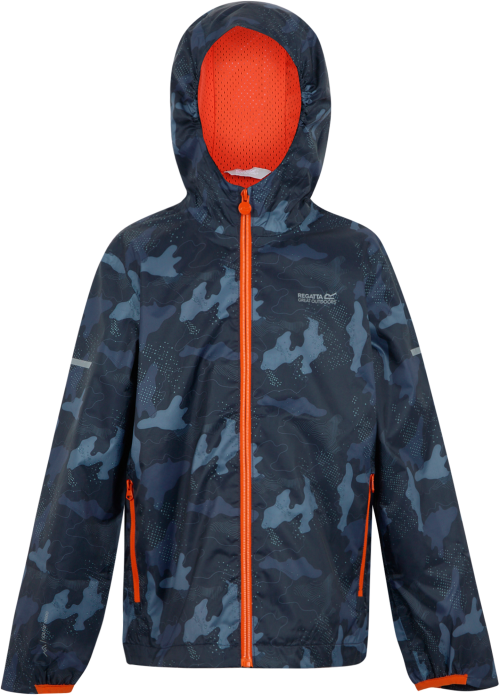 Regatta Printed Lever II Kinderregenjacke dunkelblau 128 - Kinderjacken