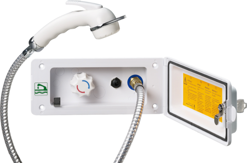 Reich Versorgungsklappe Wasser mit Schloss inklusive Charisma Stellbrause weiß - Wasseranschlüsse, -steckdosen & Einfüllstutzen