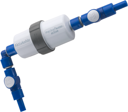 Reich myclean water active Aktivkohlefilter für sauberes Frischwasser mit Einbauset Anschluss UniQuick gerade/gewinkelt - Trinkwasseraufbereitung