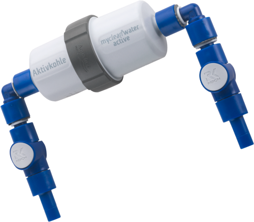 Reich myclean water active Aktivkohlefilter für sauberes Frischwasser mit Einbauset Anschluss UniQuick gewinkelt/gewinkelt - Trinkwasseraufbereitung