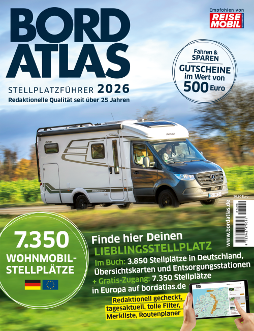 Reisemobil Bordatlas Stellplatzführer 2026 für Deutschland & Europa - Campingführer von Reisemobil International