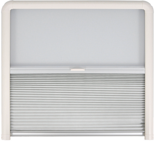 Remis Remiflair IV Kombi Plisseerollo für Alurahmenfenster grau 1142 x 414 mm - Rollos & Verdunkelung