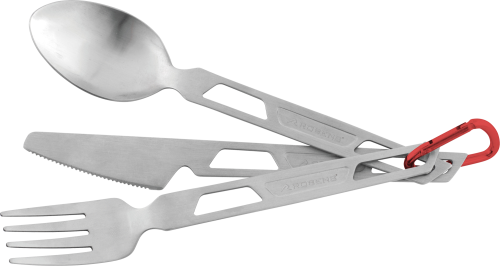 Robens Sierra Steel Cutlery Set Besteck-Set mit Karabiner 4-tlg. - Trekkinggeschirr