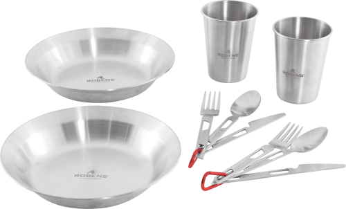 Robens Sierra Steel Meal Geschirr-Set 10-tlg. für 2 Personen - Trekkinggeschirr