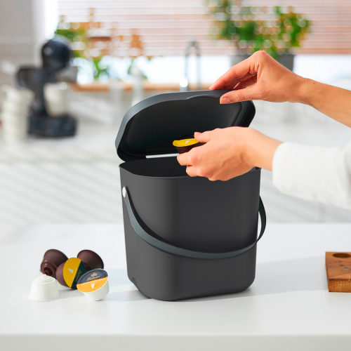 Rotho Recycling Müllsystem Albula 6 Liter anthrazit - Abfallbehälter
