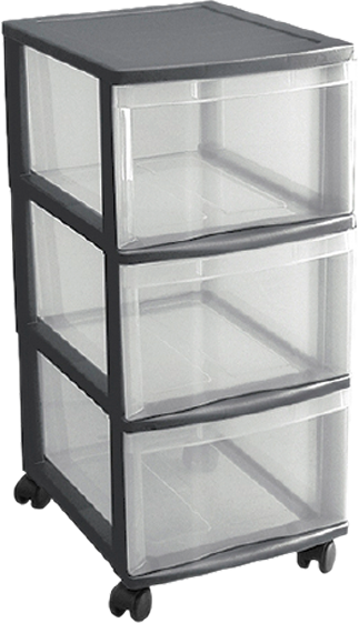 Rotho Rollcontainer / Schubladensystem Optimo 3 mit drei Schubladen  - Faltschränke