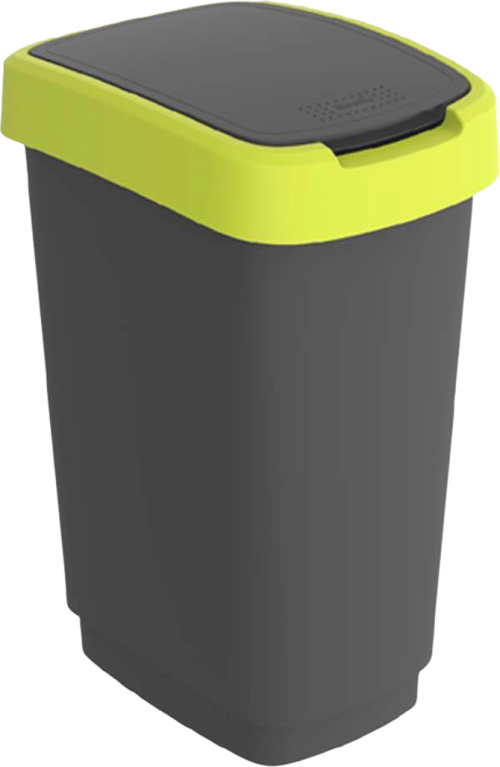 Rotho Twist Abfalleimer mit Schwing- und Klappdeckel 25 Liter lime grün - Abfallbehälter