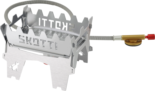 SKOTTI Faltbarer Campinkocher Booster Edelstahl 2,1 kW - Kartuschenkocher