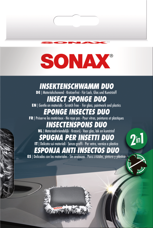 SONAX Insektenschwamm mit Netzstruktur und Mikrofaser 2 in 1  - Außenbereich & Lack