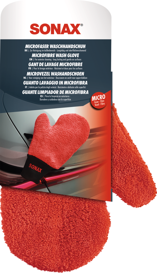 SONAX Mikrofaser Waschhandschuh für Lack / Glas / Kunststoffoberflächen  - Außenbereich & Lack