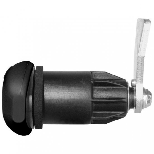 STS Drehspann-Klappenschloss Elipse groß mit S-Buchse schwarz - Scharniere, Beschläge & Möbelzubehör