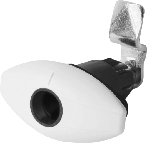 STS Drehspannschloss-Klappenschloss Elipse mit F-Buchse fiatbianco weiß - Scharniere, Beschläge & Möbelzubehör