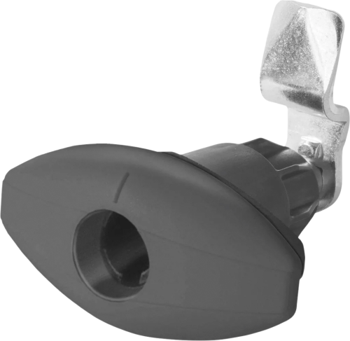 STS Drehspannschloss-Klappenschloss Elipse mit F-Buchse schwarz - Scharniere, Beschläge & Möbelzubehör