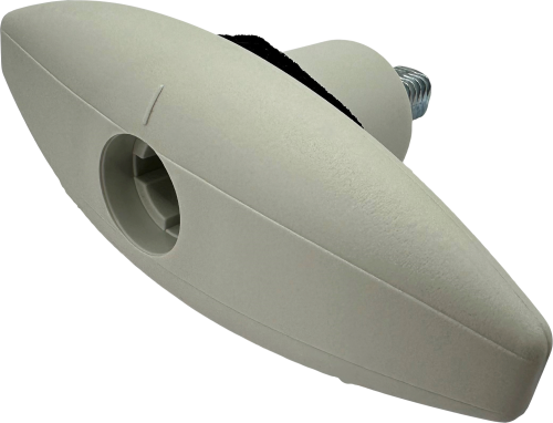 STS Druckdrehverschluss Ellipse für Steckzylindereinsätze STS / Zadi mit goßem Griff weiß - Scharniere, Beschläge & Möbelzubehör