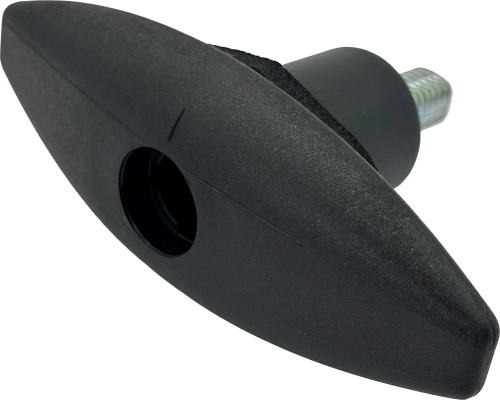 STS Druckdrehverschluss Ellipse für Steckzylindereinsätze STS / Zadi mit großem Griff schwarz - Scharniere, Beschläge & Möbelzubehör