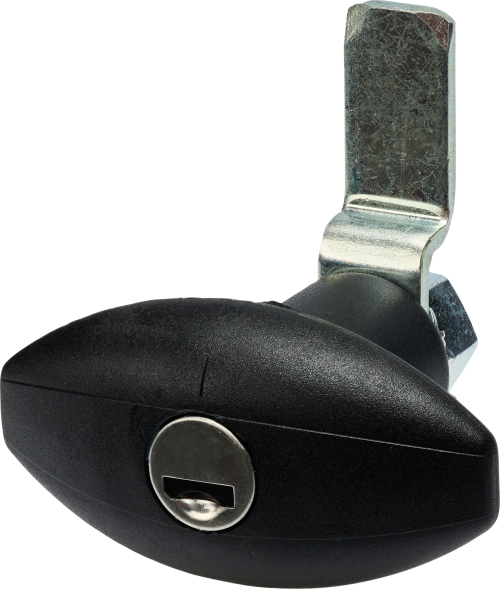 STS Druckdrehverschluss Ellipse für Steckzylindereinsätze STS / Zadi mit kleinem Griff schwarz - Scharniere, Beschläge & Möbelzubehör