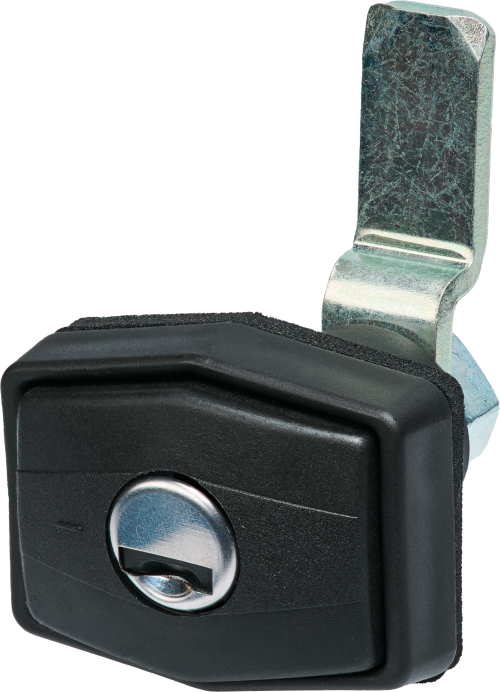 STS Druckdrehverschluss Hexagon für Steckzylindereinsätze STS / Zadi mit Zylinder und 2 Schlüsseln schwarz - Scharniere, Beschläge & Möbelzubehör