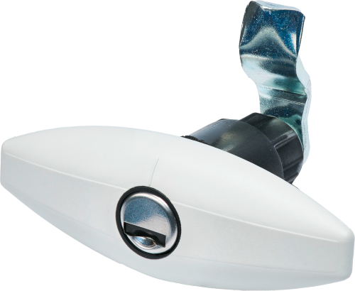 STS Kompressionsverschluss Ellipse, gr. Griff, STS/Zadi Zyl., Zubehör, gelber Stopfen, Fiat Bianco - Vorhängeschlösser & Verriegelungen