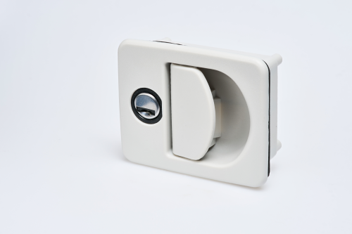 STS Kubus Außenschloss mit Griffmulde für Steckzylindereinsätze HSC / FF2 weiß - Scharniere, Beschläge & Möbelzubehör