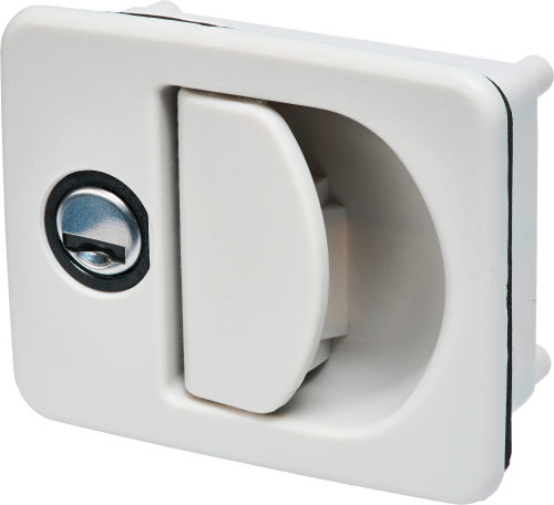 STS Kubus Außenschloss mit Griffmulde für Steckzylindereinsätze STS / Zadi weiß - Scharniere, Beschläge & Möbelzubehör