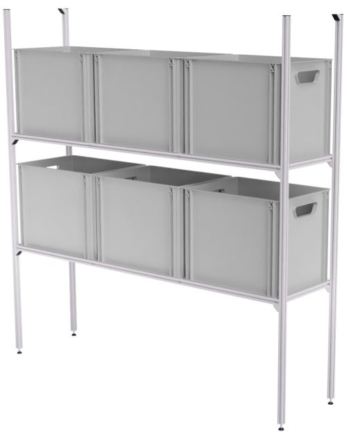 SYS-Rack Aluminium Regal-System 123-L-RR-1 Längs für Heckgarage 125 x 31 x 130 cm - Transportieren & Befestigen