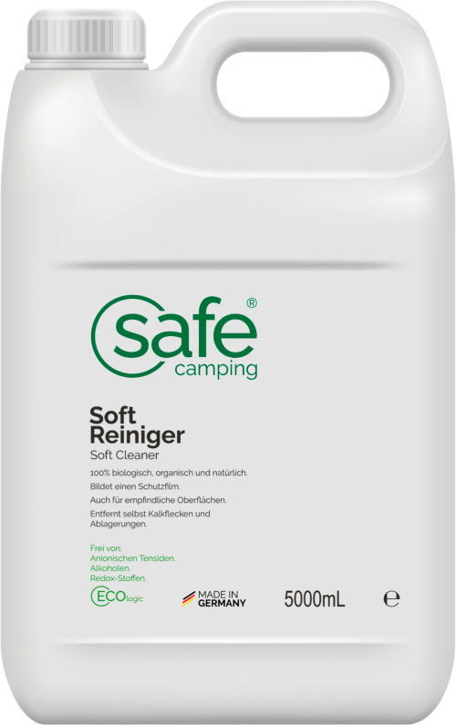 Safe Camping Soft-Reiniger zur rückstandsfreien Reinigung empfindlicher Oberflächen 5000 ml - Innenbereich & Scheiben