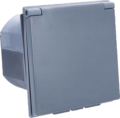 Schwabe CEE Caravan Einspeisungsstecker mit selbstschliessendem Klappdeckel 230 V anthrazitgrau  - Außensteckdosen von AS-Schwabe