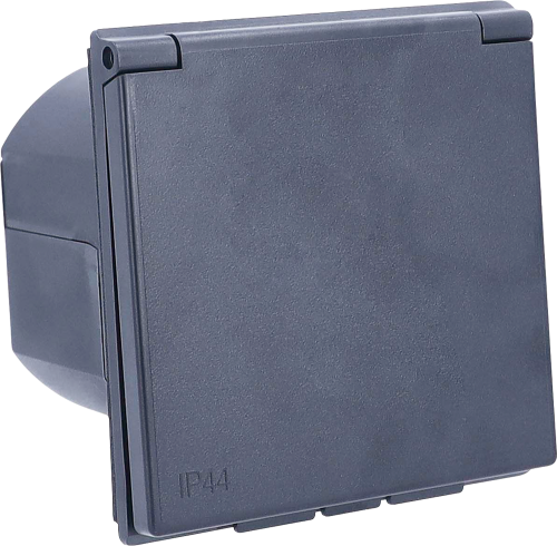 Schwabe CEE Caravan Einspeisungsstecker mit selbstschliessendem Klappdeckel 230 V schwarz - Außensteckdosen von AS-Schwabe