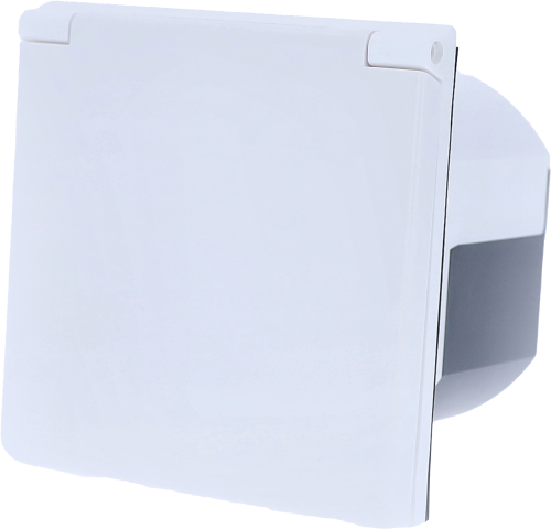 Schwabe CEE Caravan Einspeisungsstecker mit selbstschliessendem Klappdeckel 230 V weiß - Außensteckdosen von AS-Schwabe
