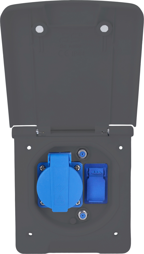 Schwabe Caravan-Vorzelt Multifunktionsdose inkl 1x Schutzkontaktsteckdose 230 V / 2x SAT-Steckdosen / 1x USB-A / 1x USB-C anthrazit - 230 V Steckdosen von AS-Schwabe