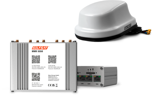 Selfsat 4G / LTE / 5G & WLAN Internet Router Komplettset MWR 5550 bis 3,3 Gbps inkl. 5G Dachantenne weiß - Router